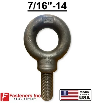 KEN FORGING 7/16-14 x 1.38" Thread Lifting Eye Bolt Eyebolt Forged Black USA Domestic