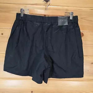 Banana Republic Women Shorts Medium Black Linen Blend Elastic Waist NWT - Picture 1 of 7