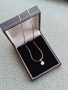 Sehr guter Zustand atemberaubend funkelnd elegant 925 Silber & Edelstein Anhänger Halskette - Bild 1 von 13