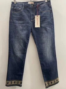 Driftwood Colette Embroidered Jeans Womens Size 30 New With Tags Raw Hem - Picture 1 of 10