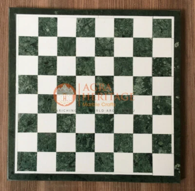 12" Marble Green Handmade Top Chess Set Table Mosaic Handmade Collectible Gift - Image 1 of 4