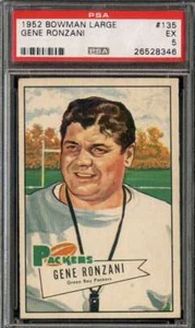 1952 BOWMAN LARGE #135 GENE RONZANI PSA 5 (RC) SP PACKERS CO - Picture 1 of 2