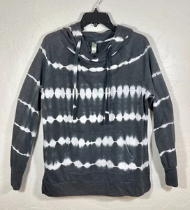 Green Tea Womens Medium Tie Dye Hoodie Sweatshirt Charcoal Cotton Front Pocket - Picture 1 of 9