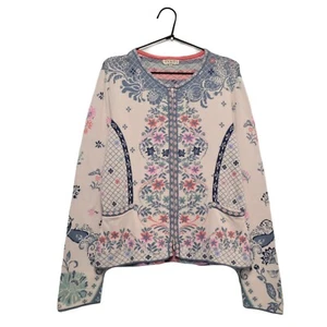 Chaqueta IVKO 100% Algodón Floral Estampado Floral Cremallera Completa Talla 44 Hecha en Serbia - Imagen 1 de 9
