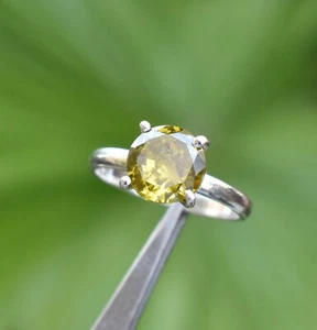 925 Sterling Silver Peridot Sz 2-14 Solitaire Wedding Ring Women Gift GRS-1454 - Picture 1 of 3
