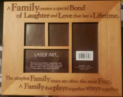 AVANTE Arte Láser Madera FAMILIA 4 Marco de Fotos Tallado Láser 8x10" Foto 1 de 2