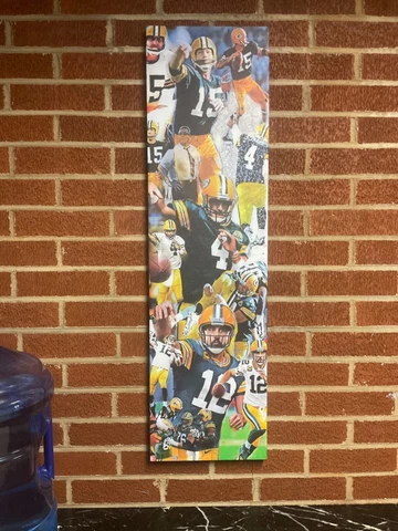 36x10 GREEN BAY PACKERS framed CANVAS PRINT Aaron Rodgers Brett Favre   poster ! Cover