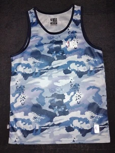 Men's Blue Camo Print NBA Basketball Jersey Tank Top Size M (New Without Tags) - Picture 1 of 2