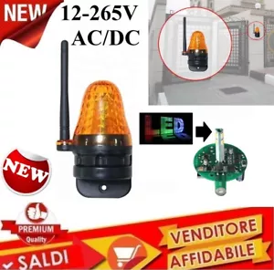 LAMPEGGIANTE CON ATENNA A LED 12V A 230V AC DC LAMPEGGIATORE CANCELLO UNIVERSALE - Foto 1 di 1