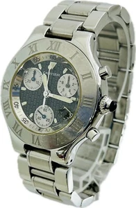 Reloj Cartier Must 21 Chronoscaph W10172T2 2424 Cuarzo Unisex Excelente A3319 - Imagen 1 de 12