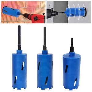 Blue/Black 4.94*9.53in Steel&Diamond 5/8" Thread Drill Bit With 3 Adapters - Picture 1 of 13