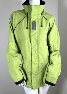 GILL MARINE NEON LIME GREEN ALL WEATHER COASTAL SAILING JACKET HOOD ZIPPER - Picture 1 of 6