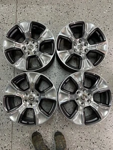 2020-2022 Dodge Ram 1500 DT 6 lug 20" Grey w/ Polished Face OEM Wheels (4) - Picture 1 of 11