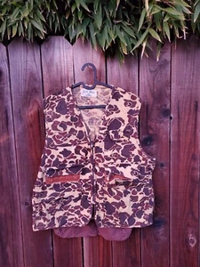 Vintage Blue Bill by Redhead Canvas Duck Hunting Camouflage Camo Vest Size Large - Picture 1 of 5