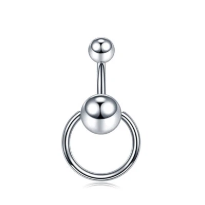 Piercing Ombelico Curvo in Acciaio Banana con cerchio da Donna ragazza Punk Dack - Immagine 1 di 2