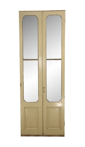 1920s 2 Lite 1 Pane Spanish Cedar Double Doors 119 x 43.25 Cover