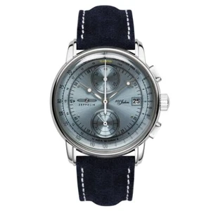 Zeppelin 100 Años Ed. 1 , Reloj de Cuarzo, Cronógrafo, 8670-4, Azul Hielo - Picture 1 of 2