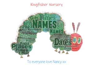 word art picture personalised gift present keepsake hungry caterpillar thank you - Picture 1 of 2