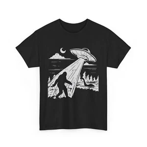 UFO Bigfoot T-shirt, Sasquatch Lochness Monster Funny Believe Gift Shirt - Picture 1 of 9