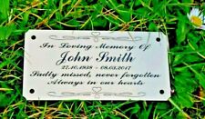 MEMORIAL BENCH PLAQUE SOLID BRASS GRAVE SIGN PERSONALISED ENGRAVED 4"X2" 