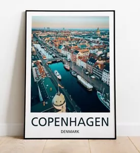 Copenhagen Travel Poster Art Print Photo - Picture 1 of 3