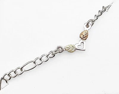 Black Hills Gold Sterling Silver Ankle Chain with Heart FAST SHIPPING - Image 1 of 3