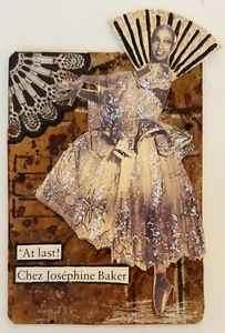 Mixed Media Collage Art Card ACEO ATC Snarky Women Chez Josephine Baker - Picture 1 of 1