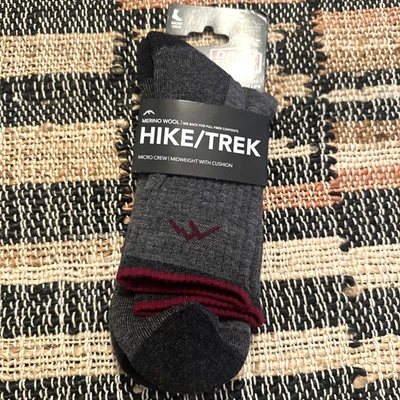 Darn Tough Vermont Hike Trek Micro Crew Socks 1466 Mens Large Charcoal Gray NIP - Image 1 of 4