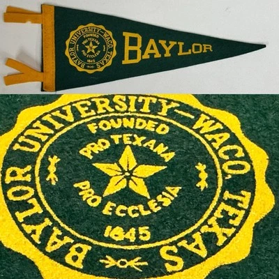 1950s Baylor Bears Waco Texas University MINI Pennant 3.5x9 Inch - Image 1 of 4