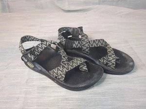 Chaco Z Boulder 2 Black White Zig Zag Strappy Sandals Size 6 - Picture 1 of 7