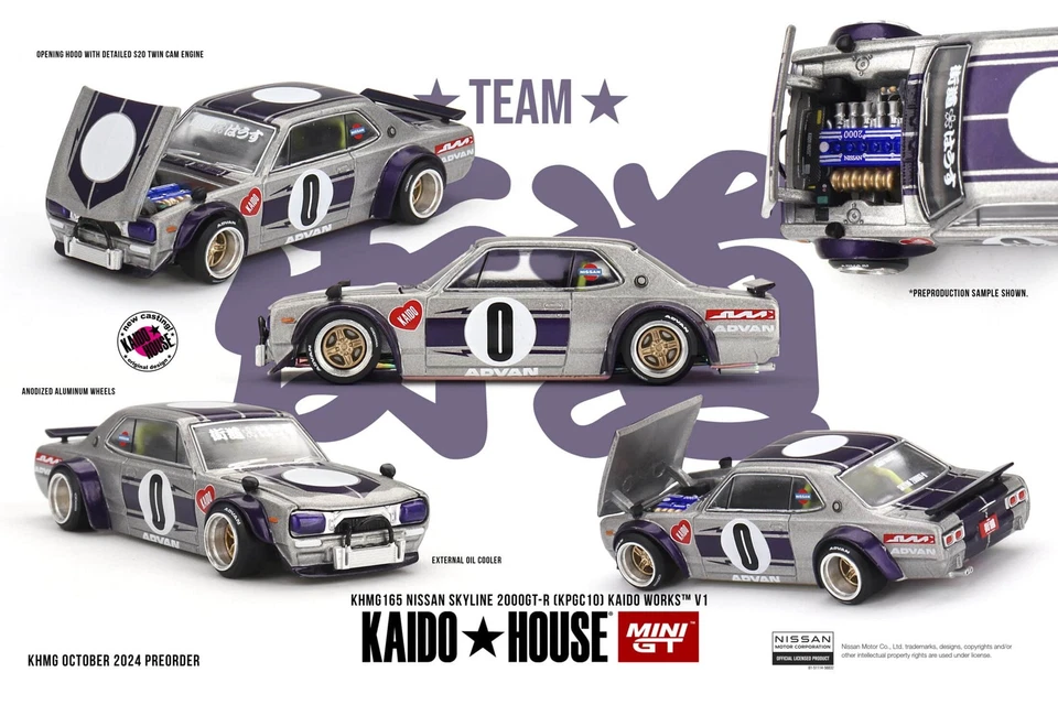 Mini GT KHMG165 Kaido House Nissan Skyline 2000GT-R (KPGC10) Kaido Works V1 D... - Immagine 1 di 1