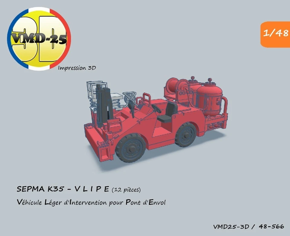 Véhicule incendie de pont  type SEPMA K35 - 1/48 (Rafale M- Etendard-Crusader) - Photo 1/4