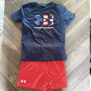 Toddler Boy Under Armour T-Shirt & Shorts Set Size 4T - Picture 1 of 7