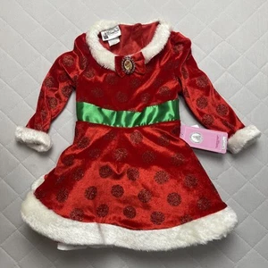 Disney Theme Park Collection Minnie Mouse Santa Dress Girls 2-3 Holiday Christma - Picture 1 of 6