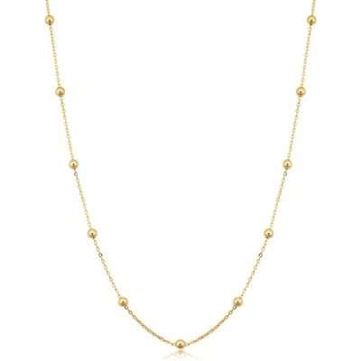 14k Yellow Gold Filled Ball Station Satellite Necklace for Women 3 mm 20 inch - Image 1 of 4