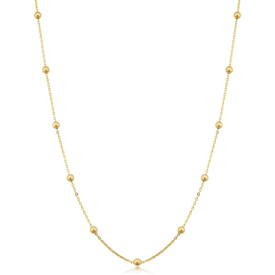 14k Yellow Gold Filled Ball Station Satellite Necklace for Women 3 mm 20 inch - Image 1 of 4