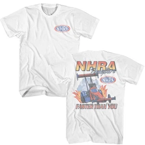 National Hotrod Association NHRA Dragsters Flames Faster Than You Men's T Shirt - Picture 1 of 5