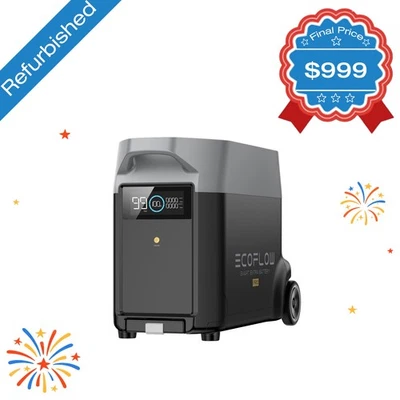 EcoFlow DELTA Pro 发电机额外电池 3600Wh LFP 认证 翻新 — 第 1/4 张图片