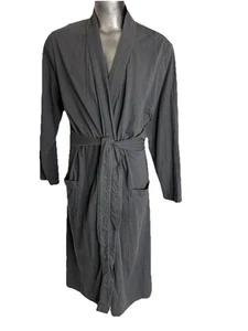 Bata gris Coyuchi para hombre talla M/L algodón suave viene con bolsillos de corbata - Imagen 1 de 6