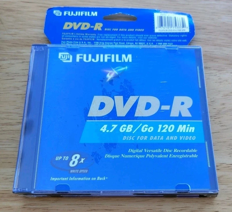 Fujifilm DVD-R 3 Pack  4.7GB 120min - NEW/SEALED - Image 1 of 1