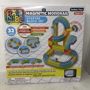 Rail Cube Magnetico Monorotaia Starter Block Set 32 Pezzi,Sankyo Toys - Foto 1 di 5