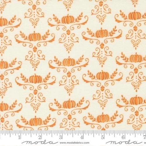 Moda I Love Fall Most Of All by Deb Strain 56146 22 White/Pumpkin Damask - Image 1 of 1