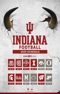 Indiana Hoosiers 2025 Schedule Poster 11 x 17" Indiana Hoosiers Football - Picture 1 of 1