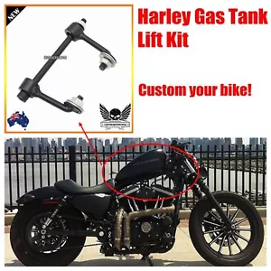 Black motorcycle gas tank lift kit for Harley sportster XL 883 1200 48 raiser 2" - Picture 1 of 3