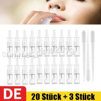 20X Nasenspray Flasche Leer 10ml, Nachfüllbare Zerstäuber Mit 3 Tropfer - Bild 1 von 4