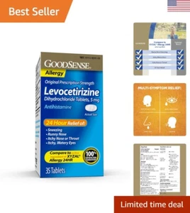 Levocetirizine Dihydrochloride Tablets, 5 mg, Antihistamine, All Day Allergy ... - Picture 1 of 8