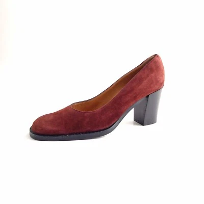 Zapatos de salón Sergio Rossi de tacón medio rojo ladrillo gamuza para mujer talla US 9 EU 39 Foto 1 de 4