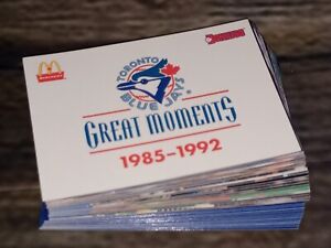 1992 Toronto Blue Jays Donruss McDonald's Great Moments Complete Set - 36 Cards