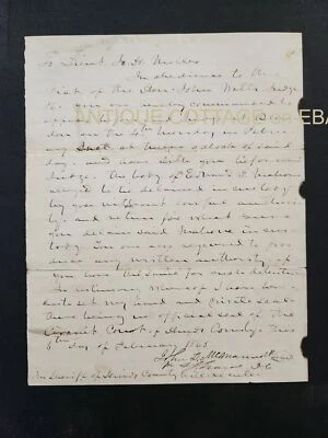 Antigua carta de petición confederada de la GUERRA CIVIL 1865 50 años soldado MAHONE detrás mi Foto 1 de 3