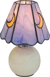 Mushroom Lamp Stained Glass Moon Bedside Table Mushroom-Purple - Picture 1 of 8